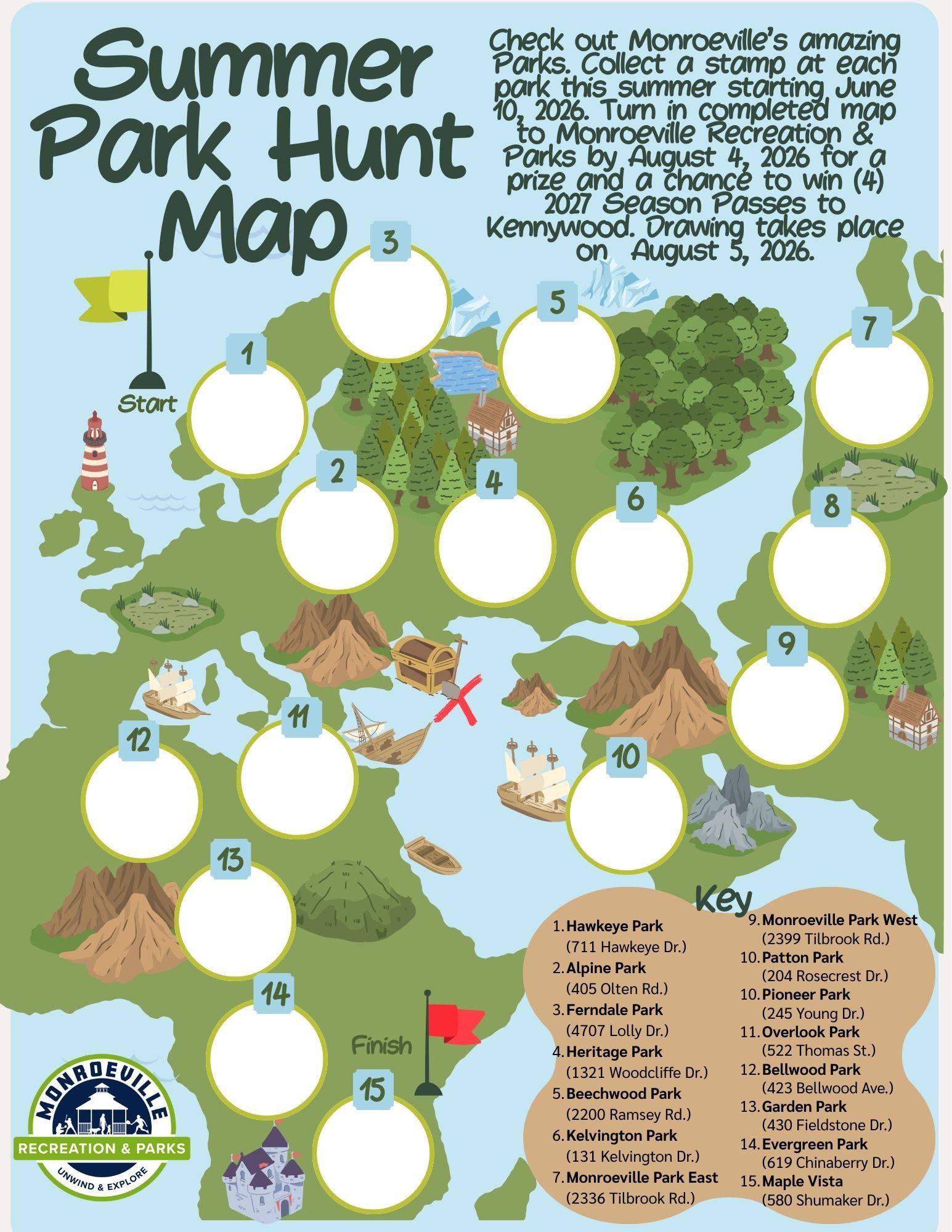 Summer Park Hunt Map 